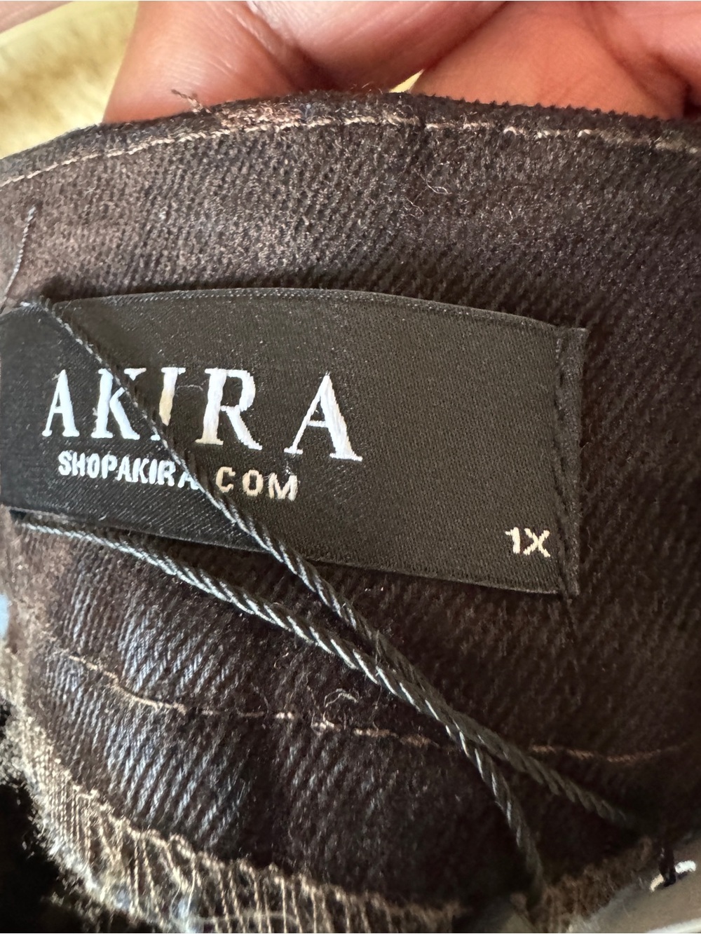 AKIRA Black Lace-Up Faux Fur Trim Skort with Tan Fur - Picture 4 of 4
